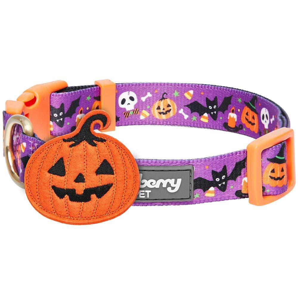 Halloween Dog Collar with Pumpkin, Ghost and Witches Design
